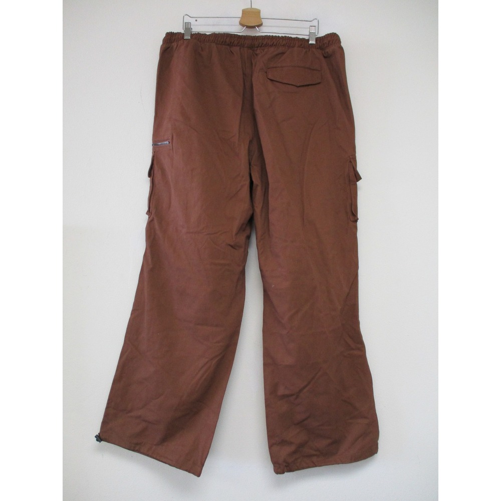 Fashion Nova Cargo Pants Men 2XL Brown Practical Baggy Utility - Picture 2 of 14